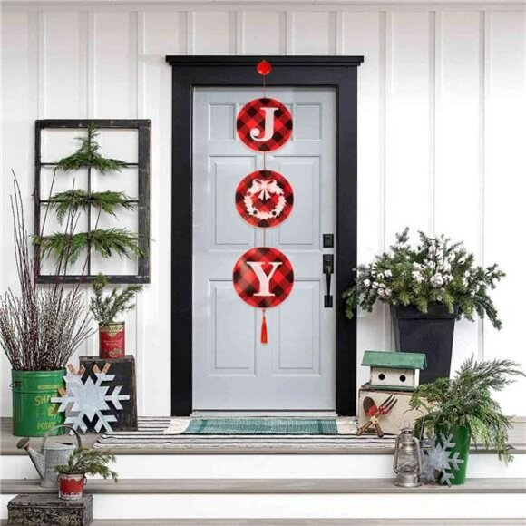 Christmas Door Decorations - Lighted-up Joy Sign for Front Door Home Window Wall - Picture 5 of 7